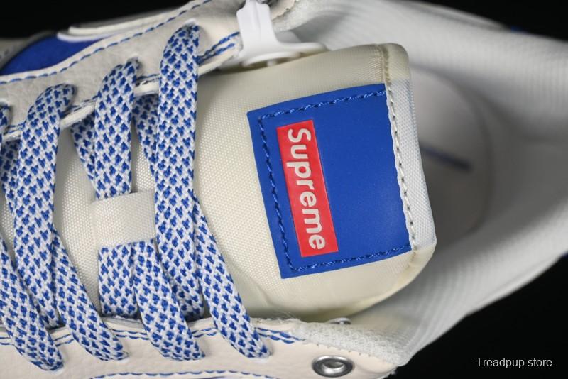 Nike Air Force 1 '07 Low Supreme Collaboration - Off White Navy Blue Low Top Casual Sneakers SJ6698-004