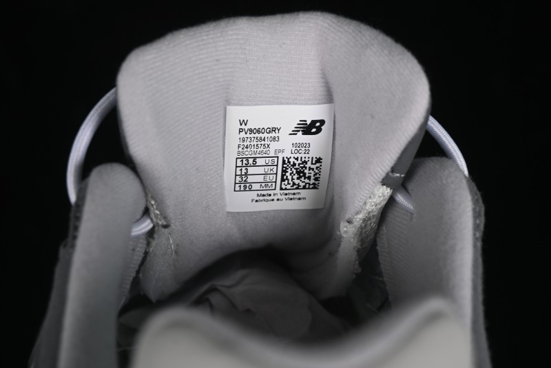 New Balance 9060 Series Hook and Loop Kids Sneakers - PV9060GRY