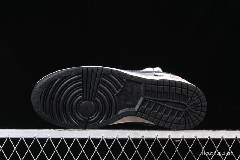 Nike SB Dunk Low Supreme Collaboration - Strap Light Gray Hook Anniversary High-End Custom Low-Top Casual Skate Shoes - YX5066-210