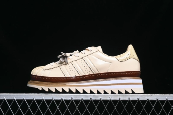 Adidas Clot x Superstar JQ6117 Shell Toe Sneakers with Preppy Style and Perforated Design - JQ6117