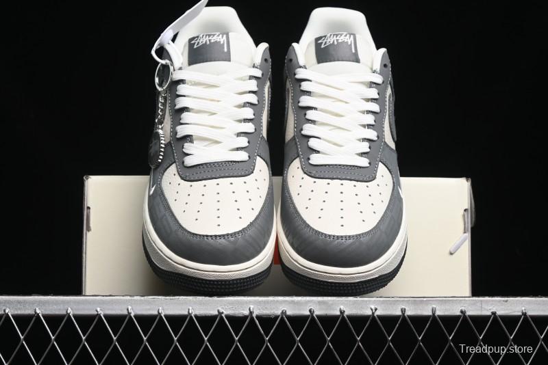 Nike Air Force 1 '07 Low Stussy Collaboration - Light Bone Shadow Low-Top Casual Sneakers - DF0180-008