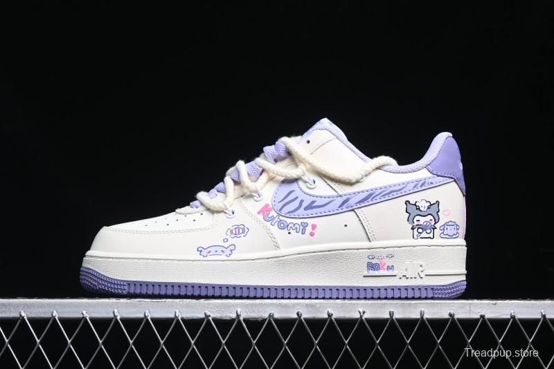 Nike Air Force 1 Low Kuromi Casual Sneakers with Lace-Up Design - BD7701-220