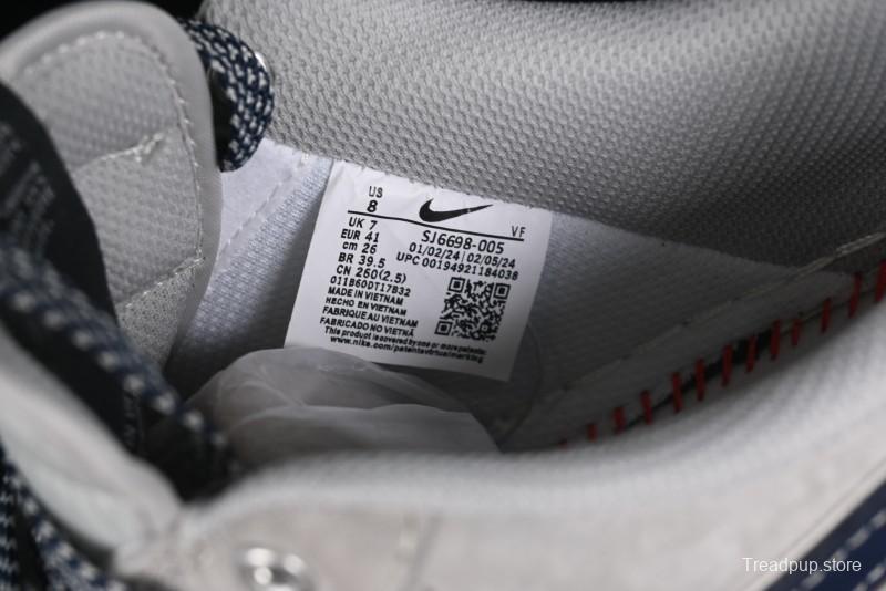 Nike Air Force 1 '07 Low Stussy Collaboration - Grey Pigskin Blue Sole Low-Top Casual Sneakers - SJ6698-005