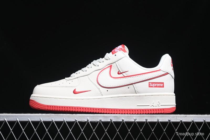 Nike Air Force 1 '07 Low Supreme Casual Sneakers in White/Red - DF0188-011