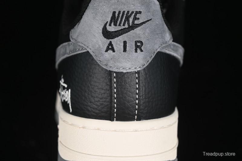 Nike Air Force 1 '07 Low Stussy Collaboration - Black Grey Casual Sneakers - XZ3328-566