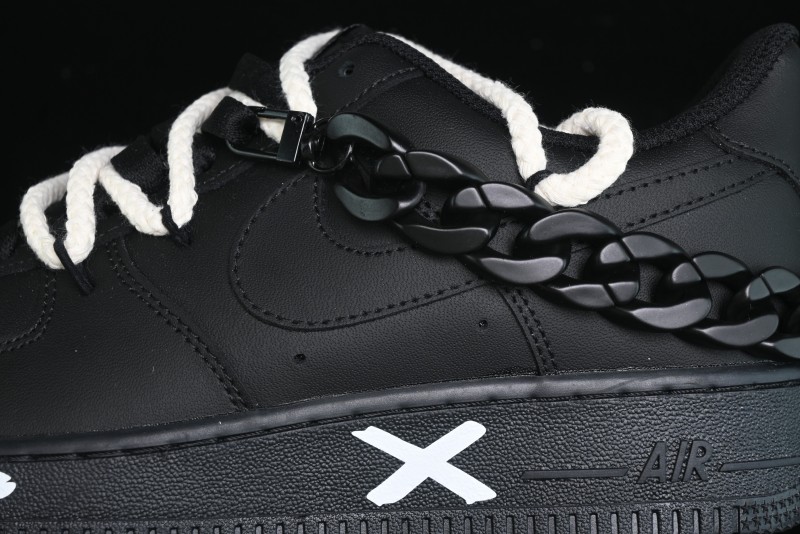 Nike Air Force 1 '07 Low Black Deconstructed Utility Casual Sneakers - CW2288-763