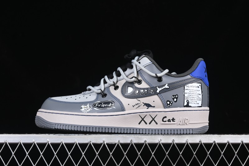 Nike Air Force 1 '07 Low British Blue Cat Casual Lace-Up Sneakers - KS6896-333