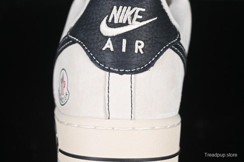 Nike Air Force 1 '07 Low Moncler Collaboration - Black Lychee Grain Pigskin Low-Top Casual Sneakers - CH6336-514