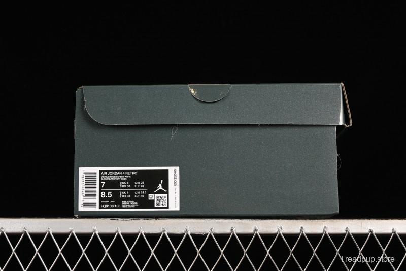 Nike Air Jordan 4 Retro Sneakers with Oxidized Green Accents and Visible Air Cushion - AQ8138-103