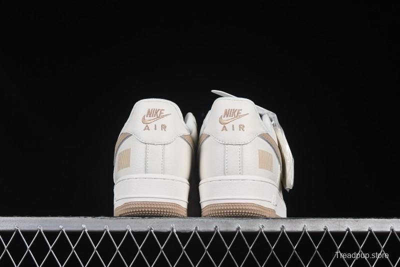 Nike Air Force 1 '07 Low QR Code Metallic Gold Star Sneakers Low-Top Casual Shoes - CU1836-965
