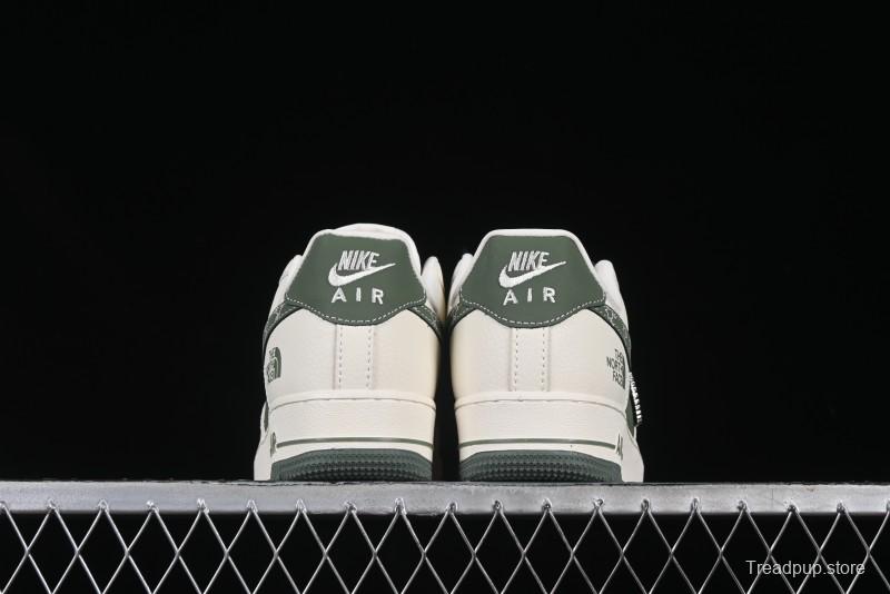 Nike Air Force 1 '07 Low The North Face Collaboration Beige Green Mini Swoosh Casual Sneakers - KK1988-043
