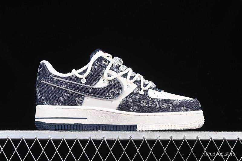Nike Air Force 1 '07 Low Levi's Collaboration Light Blue Denim Drawstring Casual Sneakers - SJ1198-900