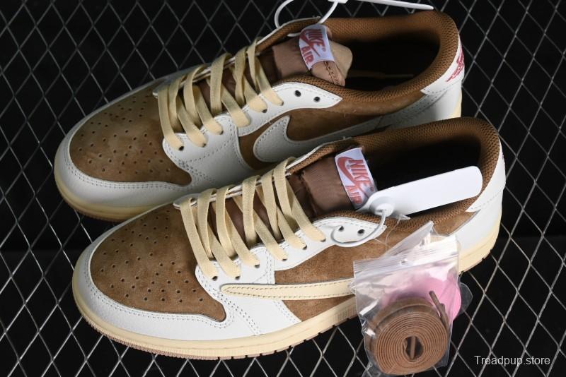 Nike Travis Scott x Air Jordan 1 Low OG AJ1 Reverse Swoosh Sneakers - DM7866-106