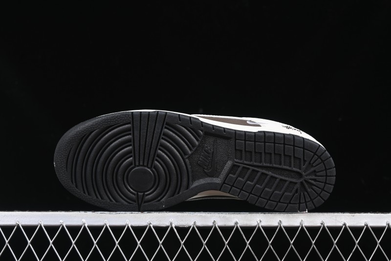Nike SB Dunk Low Stussy Collaboration Brown Leather Swoosh Anniversary Custom Low-Top Casual Sneakers - DJ2024-062