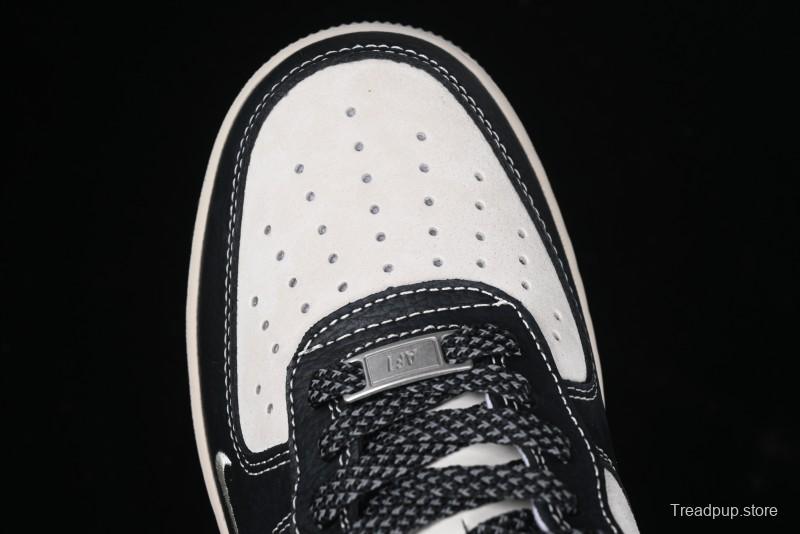 Nike Air Force 1 '07 Low Moncler Collaboration - Black Lychee Grain Pigskin Low-Top Casual Sneakers - CH6336-514