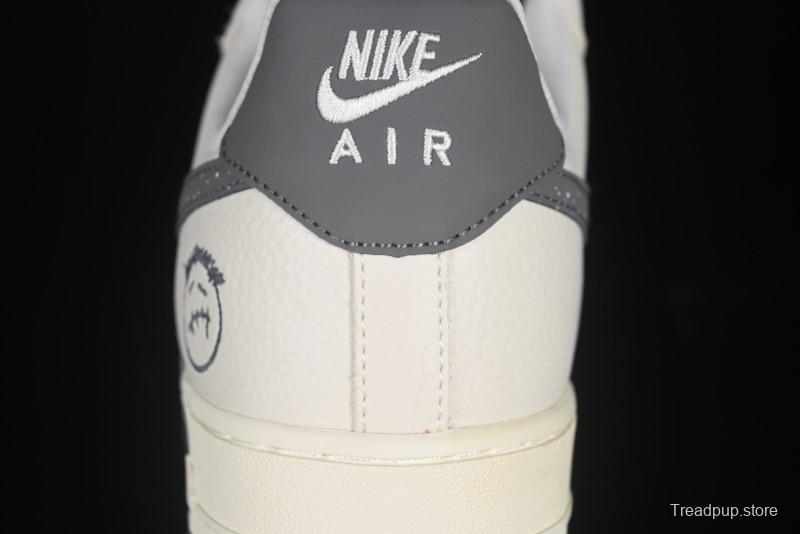 Nike Air Force 1 '07 Low Casual Sneakers in Light Grey with Custom Hardware - DF0188-036
