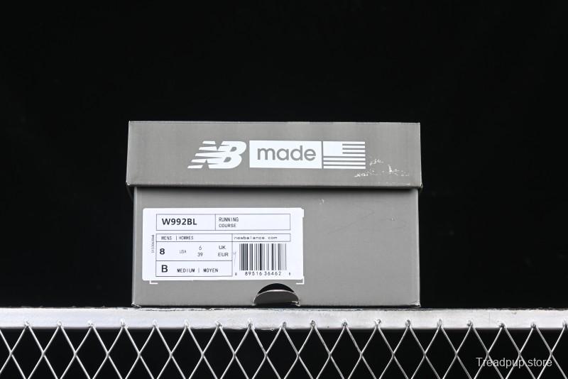 New Balance Made In USA 992 Classic Retro Running Shoes with Superior Cushioning - M992BL