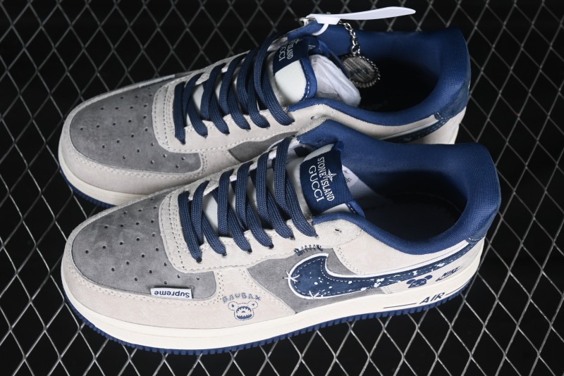 Nike Air Force 1 '07 Low Collaboration with Violent Bear - Snow Grey Pigskin Edition - KK1988-053