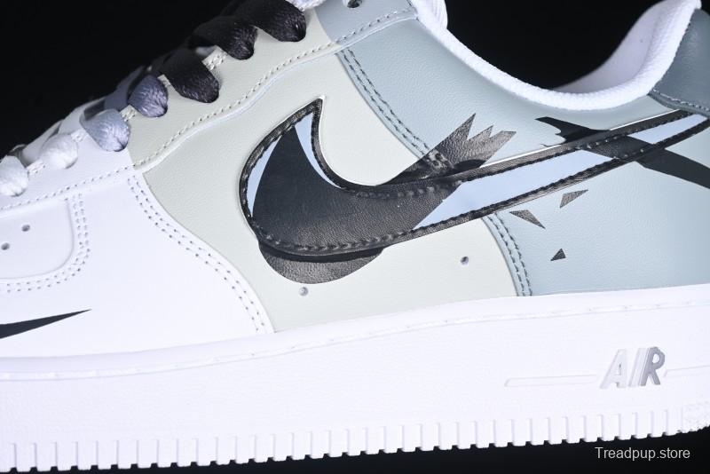 Nike Air Force 1 '07 Low Hand-Painted Broken Hook Casual Sneakers - CV2288-011