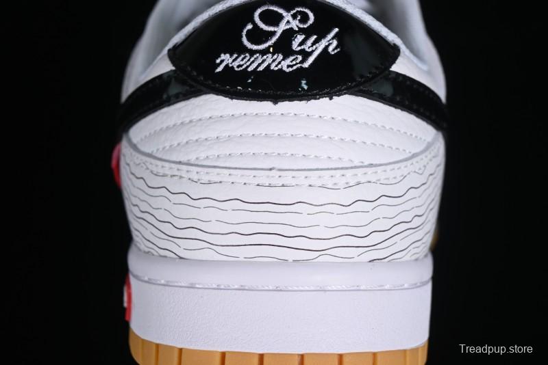 Supreme x Nike Dunk Low SB Casual Skate Shoes with Zoom Air Cushion - XD6188-034