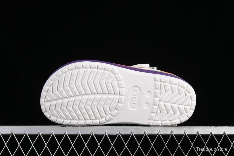 Crocs Crocband Platform Rainbow Comfortable Thick-Soled Clogs - B.D4