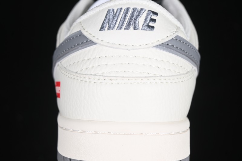 Nike SB Dunk Low Supreme Collaboration Grey Swoosh Double Mini Swoosh Anniversary Custom Low-Top Casual Sneakers - XX2025-688