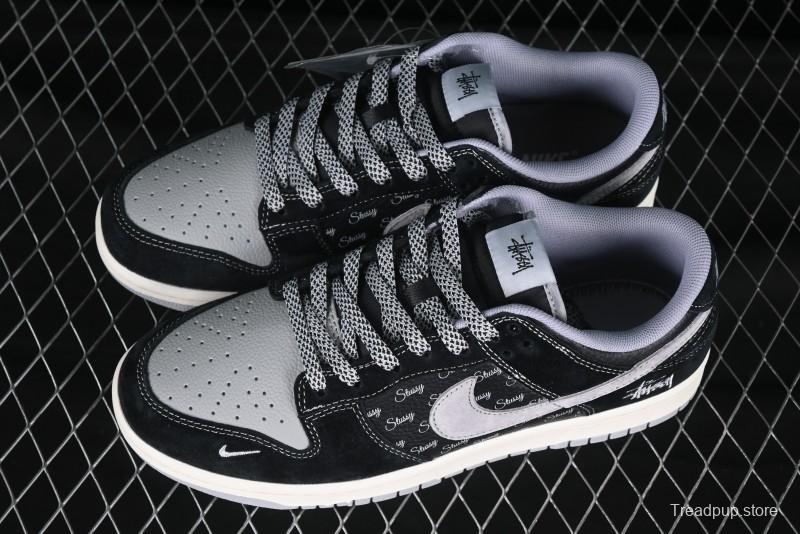 Nike SB Dunk Low Stussy Shadow Grey Anniversary Custom Low-Top Casual Skate Shoes - XX3168-201