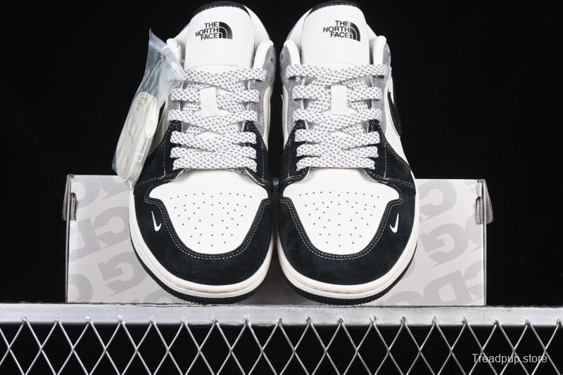 Nike Air Jordan 1 Low AJ1 The North Face Collaboration - Grey Black Toe Retro Basketball Shoes - XX3318-512