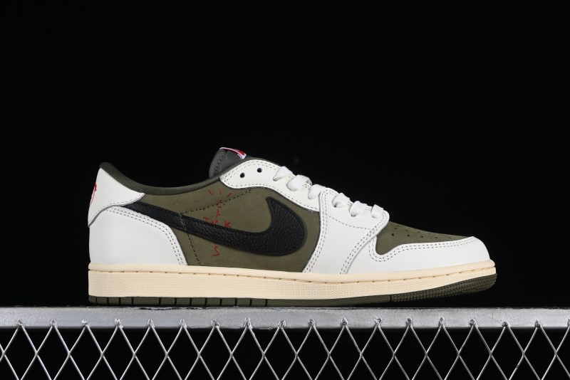 Nike Travis Scott x Air Jordan 1 Low OG AJ1 Reverse Swoosh Sneakers - DM7866-200