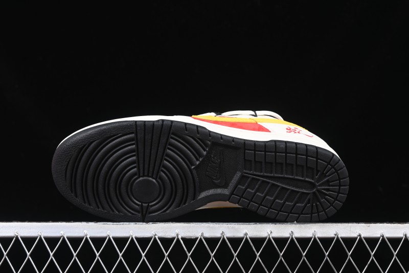 Nike SB Dunk Low Year of the Snake Series Beige Red Yellow Swoosh Anniversary Custom Low-Top Casual Skate Shoes - YX5066-265