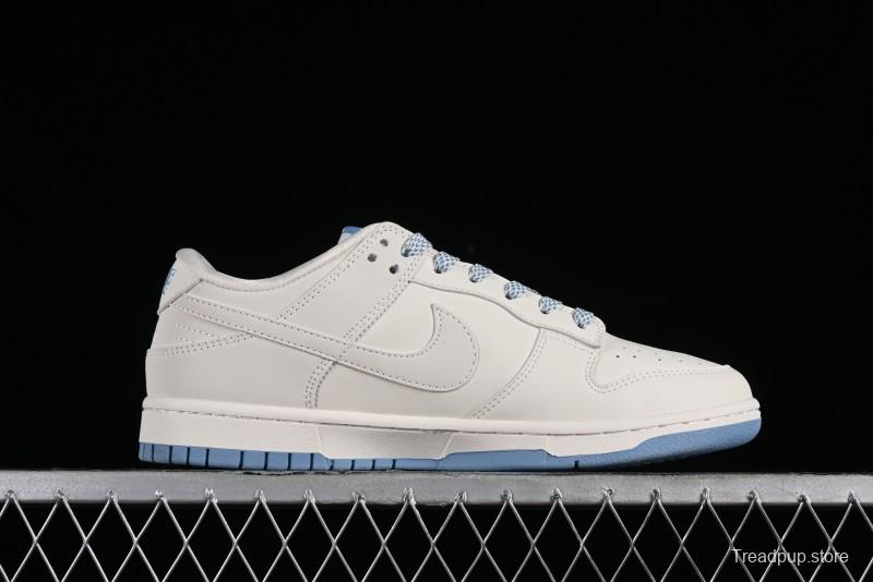 Nike SB Dunk Low LV Collaboration - Double Swoosh Beige Blue Anniversary High-End Custom Low-Top Casual Skate Shoes - XX2025-308