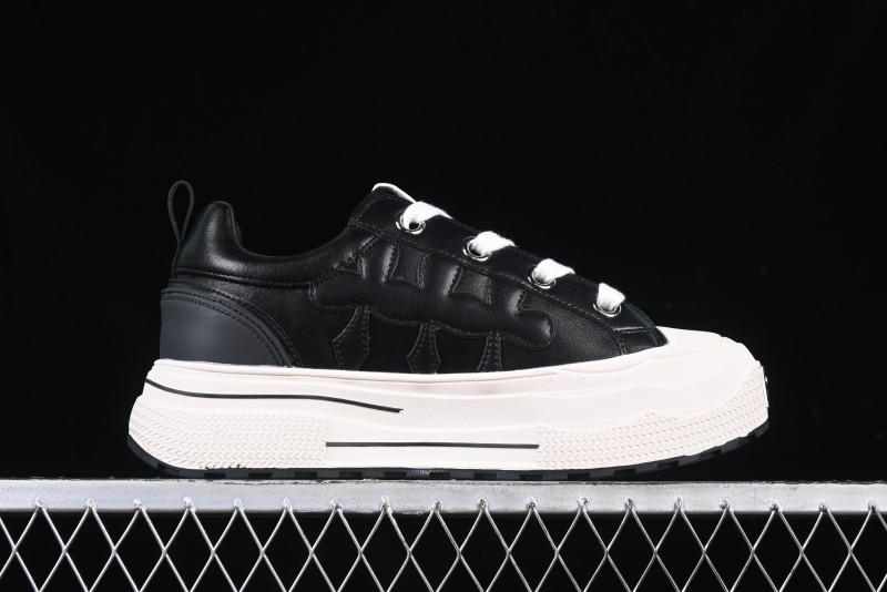 Shoot Brand Replay Black Plum Retro Comfort Leather Anti-Slip Platform Low-Top Casual Sneakers - AJD4