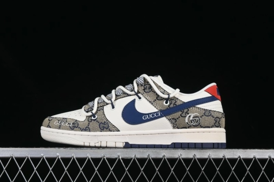 Gucci x Nike Dunk Low Designer Collaboration Sneakers - Premium Monogram Design