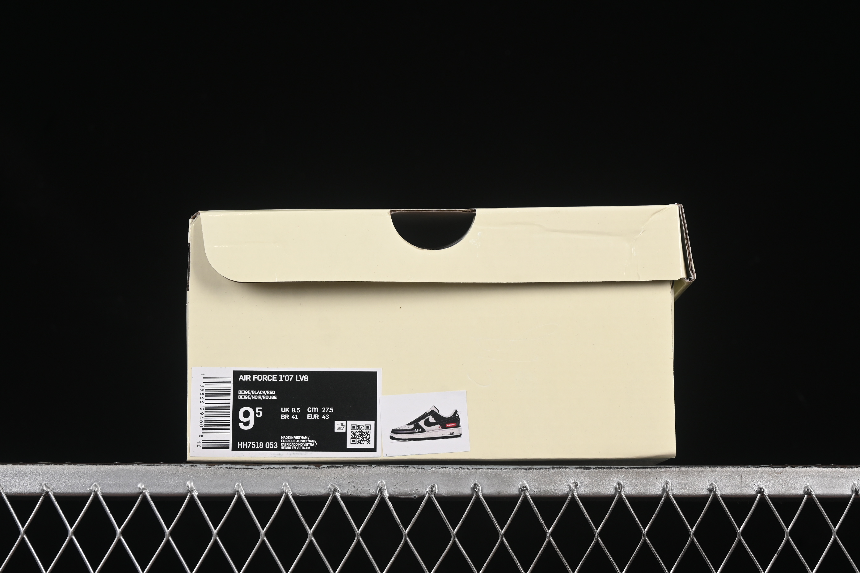 Nike Air Force 1 '07 Low Supreme Casual Sneakers in Beige Black - HH7518-053