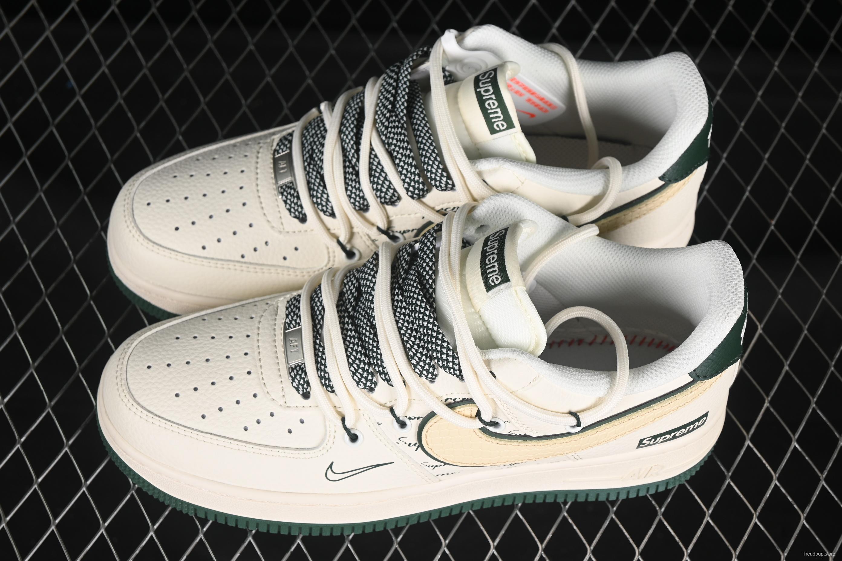 Nike Air Force 1 '07 Low Supreme Casual Sneakers with Custom Leather and Full-Length Air Cushion - DM6868-057