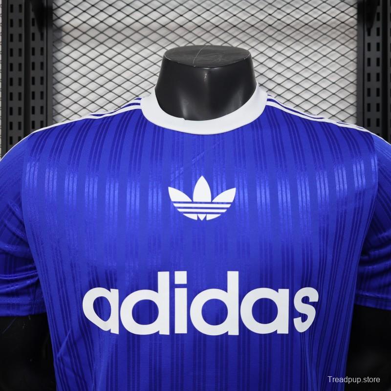 Player Version 2025 Adidas Blue with Striped Design Jersey