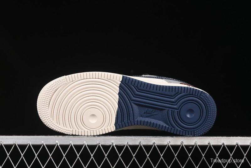 Nike Air Force 1 '07 Low Stussy Double Flame Casual Sneakers with Full-Length Air Cushion - XS1958-555