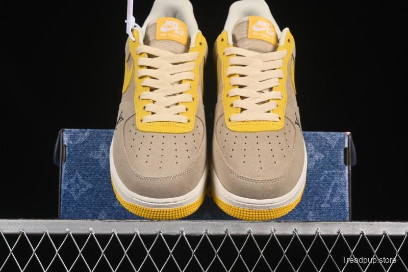 Nike Air Force 1'07 Low LV Collaboration Grey Yellow Casual Sneakers - HQ2037-322