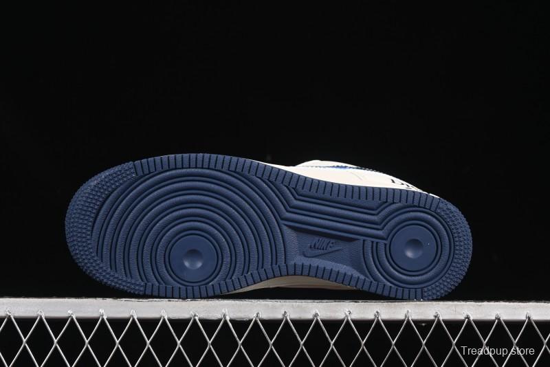 Nike Air Force 1 '07 Low Dior Collaboration Blue Iridescent Swoosh Casual Sneakers - XS1958-569