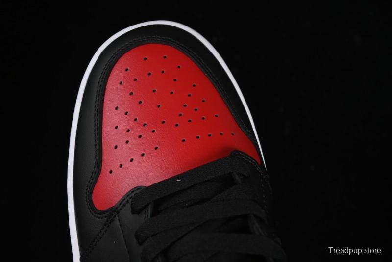 Nike Air Jordan 1 Mid AJ1 Black Red Mid-Top Casual Sneakers - DQ8426-067