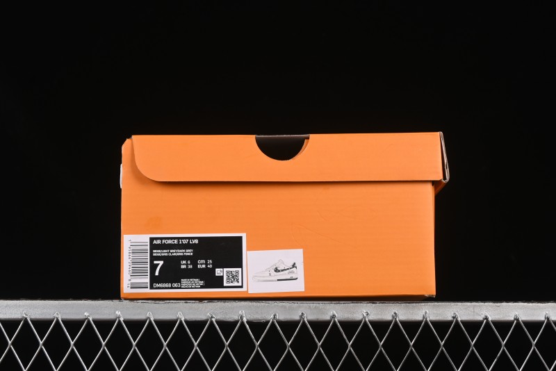 Nike Air Force 1 '07 Low LV Collaboration Two-Tone Grey Pattern Lace-Up Casual Sneakers - DM6868-063