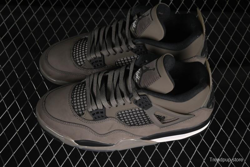 Nike Air Jordan 4 Retro Sneakers in Cave Stone Brown Suede with Black Mesh - FV5029-200