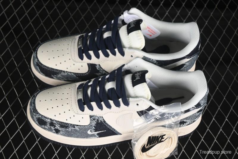 Nike Air Force 1 '07 Low Stussy Collaboration Retro Denim Casual Sneakers - XS1958-578