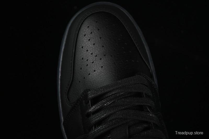 Nike Air Jordan 1 Low AJ1 Basketball Shoes Black White Canvas Leather Panel - HV5968-001