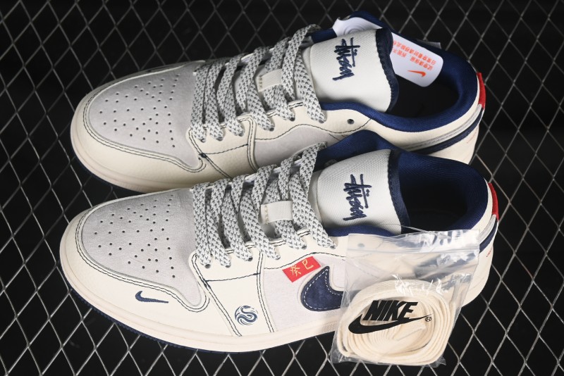 Nike Air Jordan 1 Low AJ1 Year of the Snake Limited Edition Blue Hook Woven Custom High-End Retro Basketball Shoes - YX5066-316
