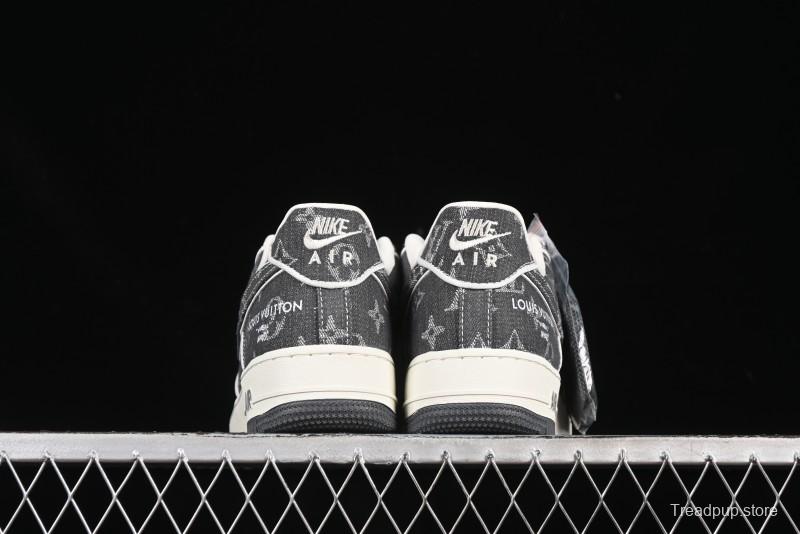 Nike Air Force 1'07 Low LV Collaboration Black Denim Casual Sneakers - SC9207-530
