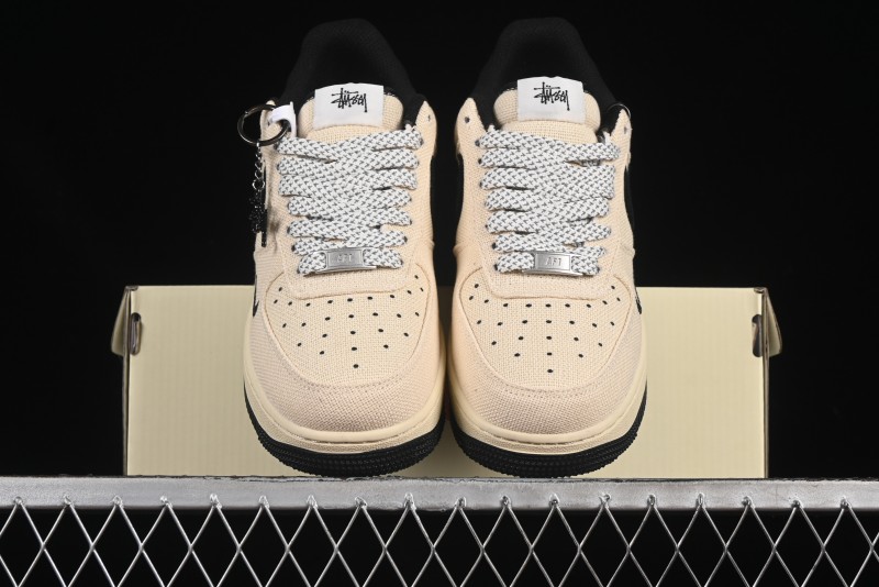 Nike Air Force 1 '07 Low Stussy Collaboration Hemp Low-Top Casual Sneakers - XX3168-153