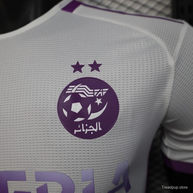 Player Version 2025 Algeria White with Purple Honeycomb Pattern Jersey