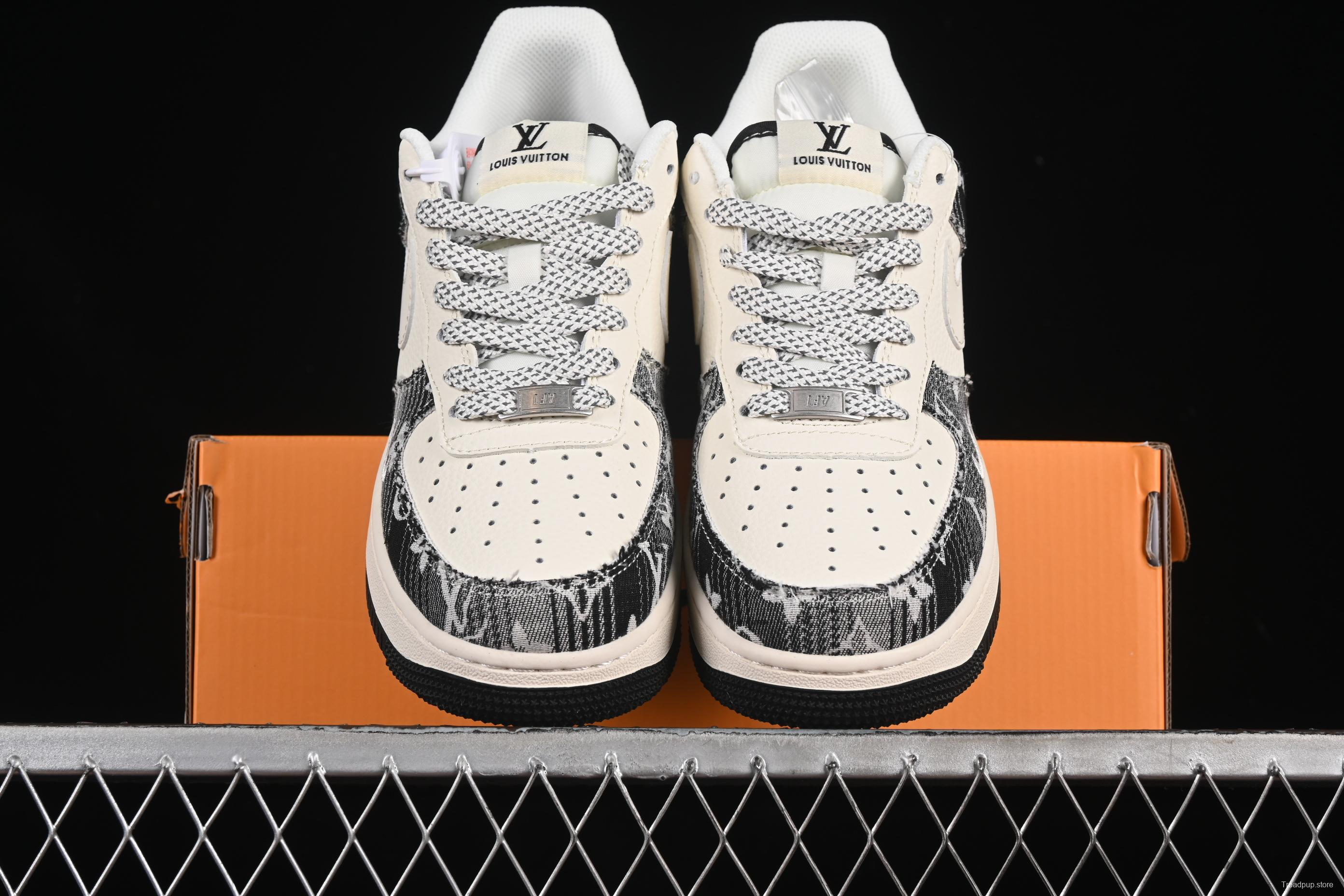 Nike Air Force 1'07 Low LV Collaboration Black Floral Denim Casual Sneakers - XS1958-585