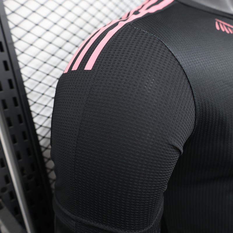 Player Version 2025 Algeria Black with Pink Ornamental Pattern Jersey